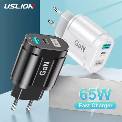 Fast charger 65W for Smartphones and Laptops